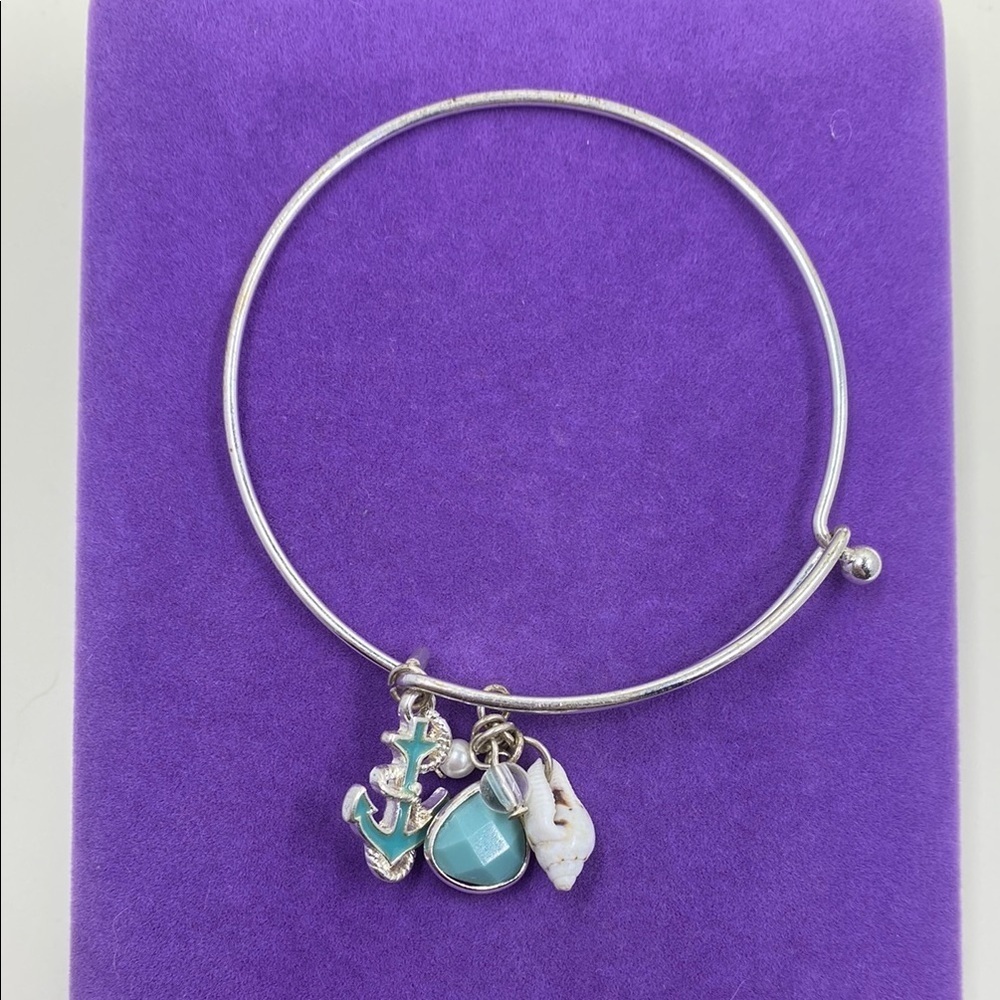 💛 Classic Silver Nautical Charm Bracelet with Blue Accents